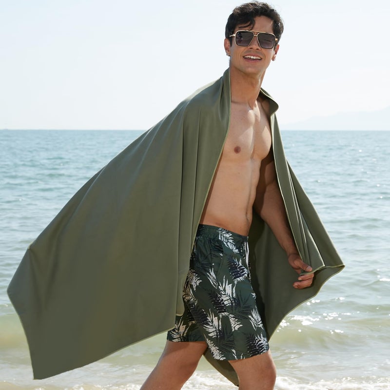 Rainleaf منشفة راينليف ميكروفايبر مثالية للسفر والصالة الرياضية والتخييم. تجف بسرعة - فائقة الامتصاص - مضغوطة للغاية - خفيفة الوزن. مناسبة للرحلات، الشاطئ، الاستحمام، الرحلات، المسبح. - Image 4